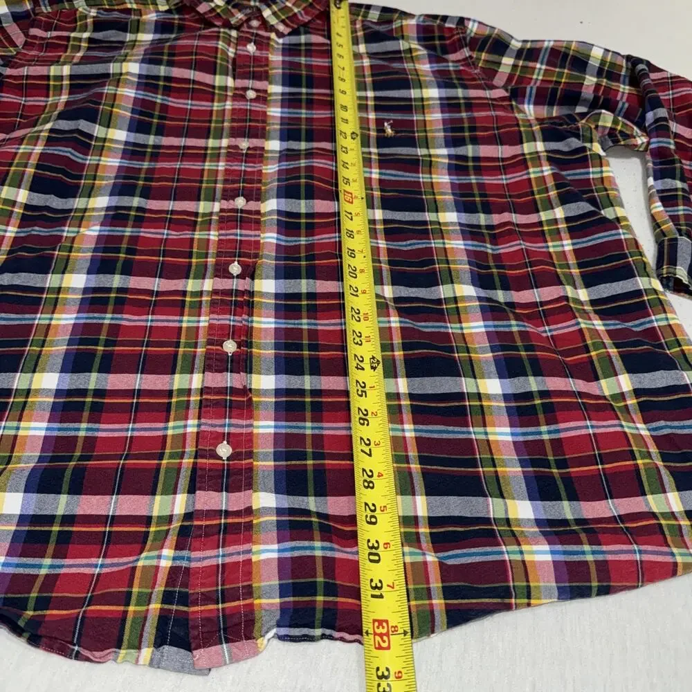 Polo Ralph Lauren Shirt Mens 3XB Classic Fit Plaid Long Sleeve Button Down EUC